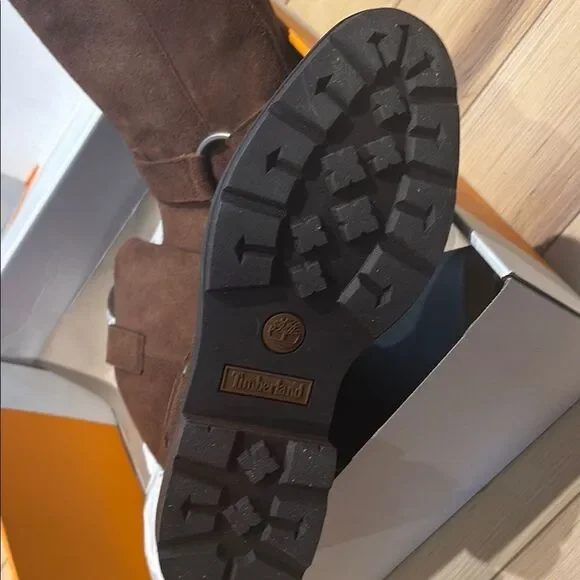 Timberland Brown Leather Combat Moto Boots - Picture 2 of 4